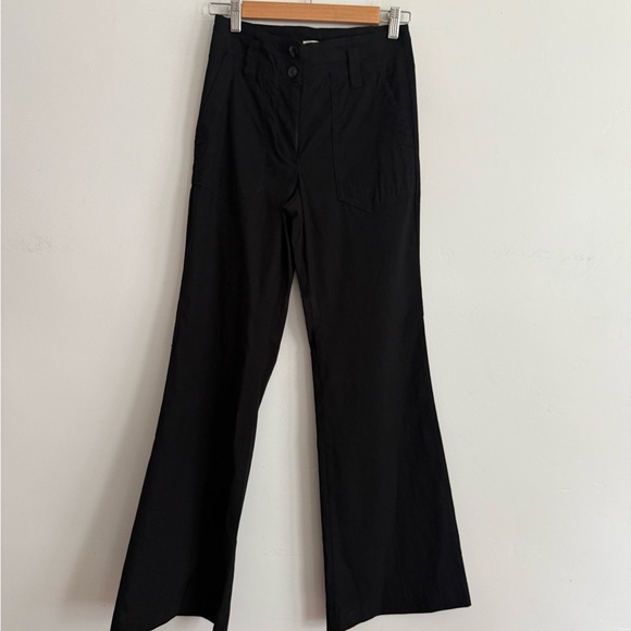 Maeve by Anthropologie Black Wide Leg Linen Blend Pants Women’s Size 0 - Picture 1 of 8